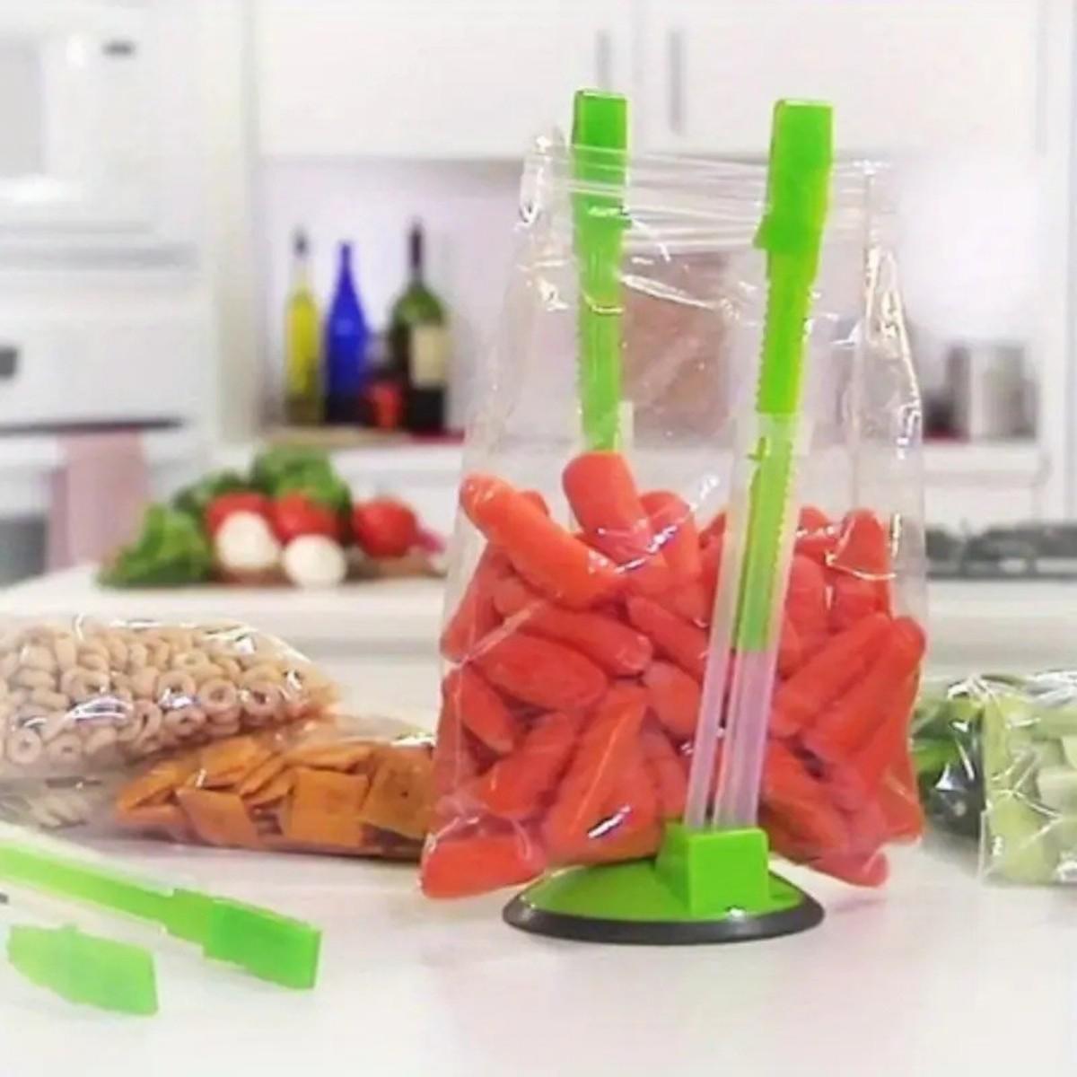 Practical Bag Rack Set, Kitchen Storage Organizer, Multi-Functional Hanging Device for Plastic Bags, Food Prep Bags, Freezer Bags, Kitchen Gadgets