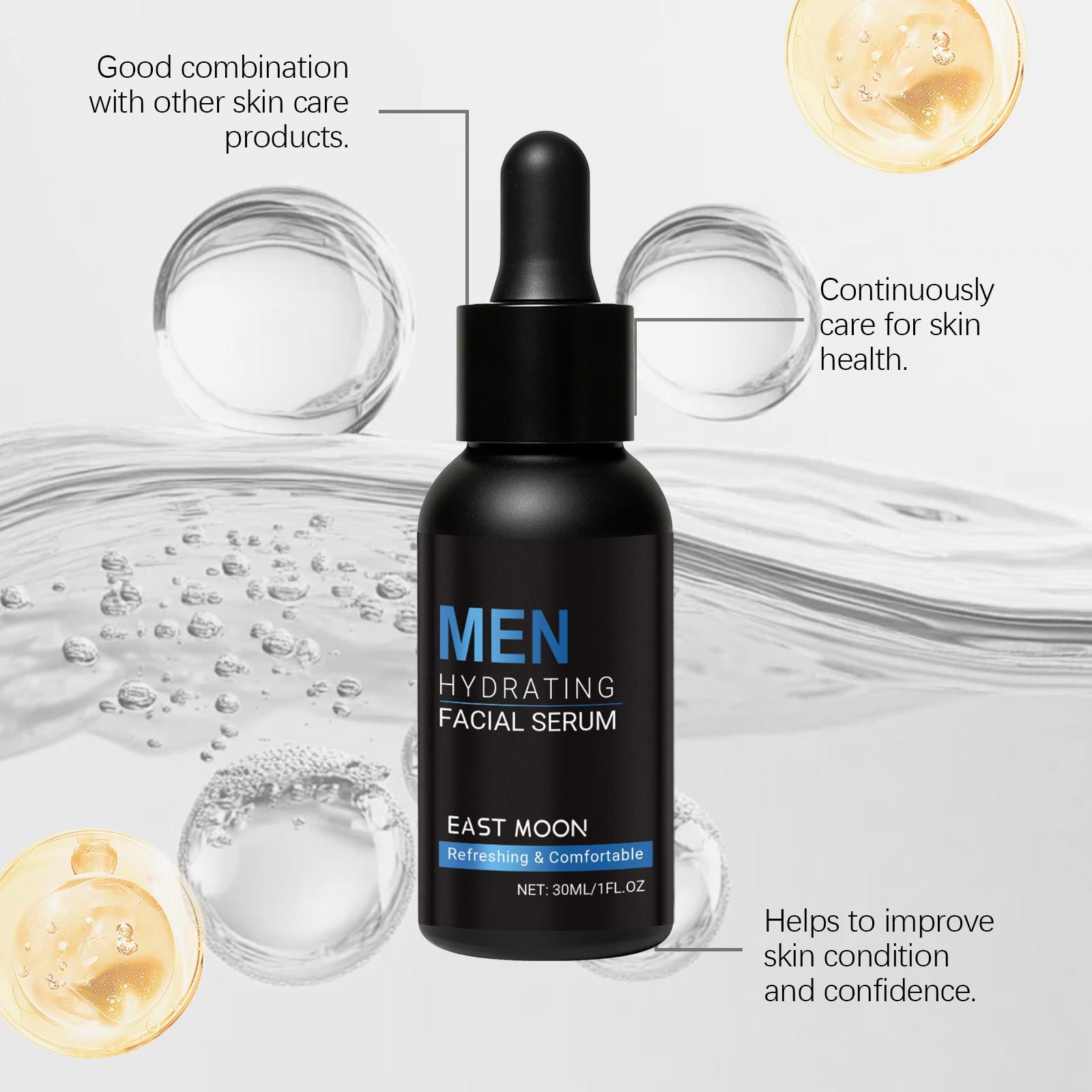 East Moon Men's Hydrating Facial Essence, Gentle Moisturizing Serum, Daily Care for Soft and Smooth Skin, Nourishing Face Treatment