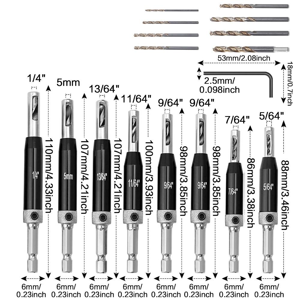 Precision Self-Centering Hinge Drill Bit Set, High-Accuracy Stainless Steel Guide for Wood & Metal, Industrial Anti-Slip Hard Alloy Bits, Heavy-Duty Anti-Breakage Kit for Furniture Making, DIY & Professional Installation, Non Slip Bit