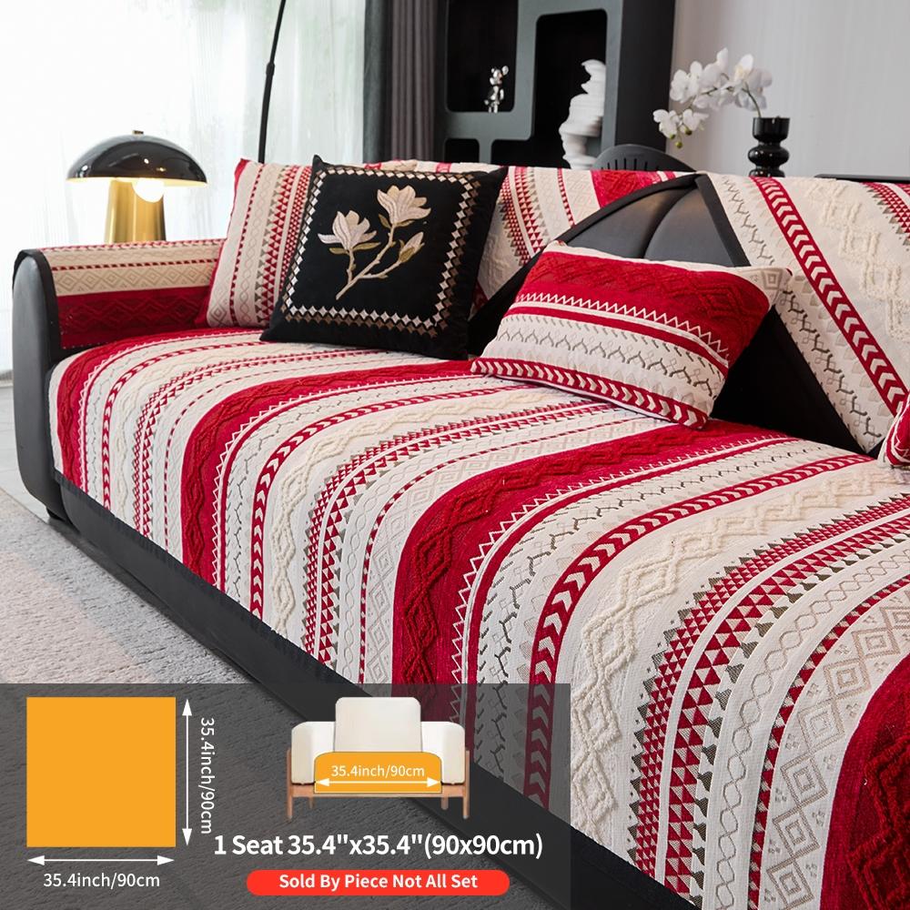 Boho Style Geometric Pattern Sofa Cover, Non-slip Sofa Mat, Fashionable Sofa Protector, Dustproof Sofa Protector, Durable Home Essentials for Living Room #TOP PICKS