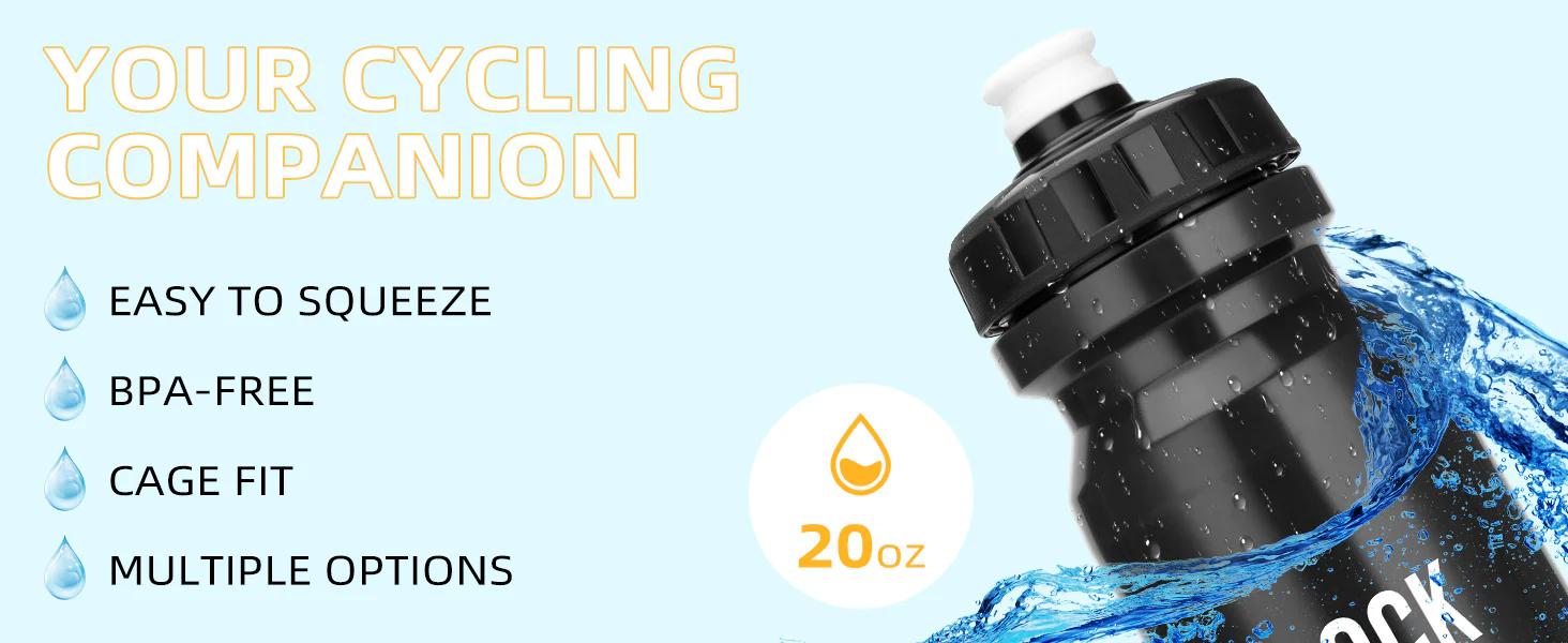 ROCKBROS Bike Water Bottle Squeeze Bicycle Water Bottle BPA-Free
