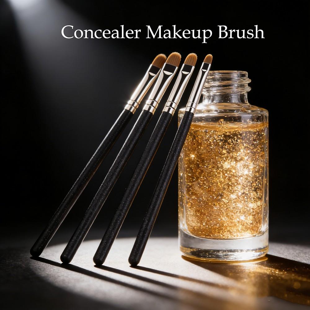 4 Pcs Concealer Makeup Brush Set, Small Concealer Lip Brush, Gel Eyeliner Brush, Detail Concealer Makeup Tool, Essential Beauty Accessories