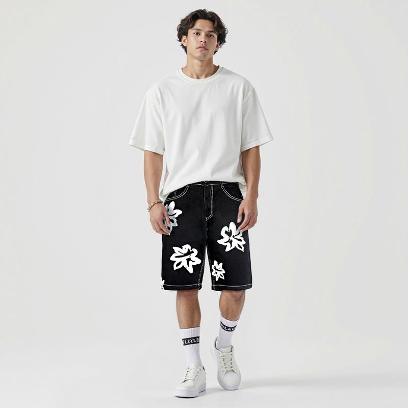 GINGTTO Men's Baggy Denim Shorts Printing Street Hip Hop Shorts Jeans Jorts Men Essentials New Shorts GINGTTO Men's Baggy Denim Shorts Printing Street Hip Hop Shorts Jeans Jorts Men Essentials New Shorts