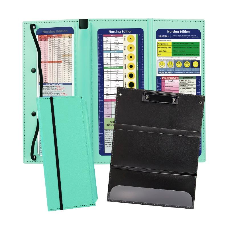Tri-Fold PP Plastic Nursing Clipboard, Letter-Size 3-Panel Foldable Medical Folder Board, Portable Pocket Writing Pad Document Holder (In Stock)