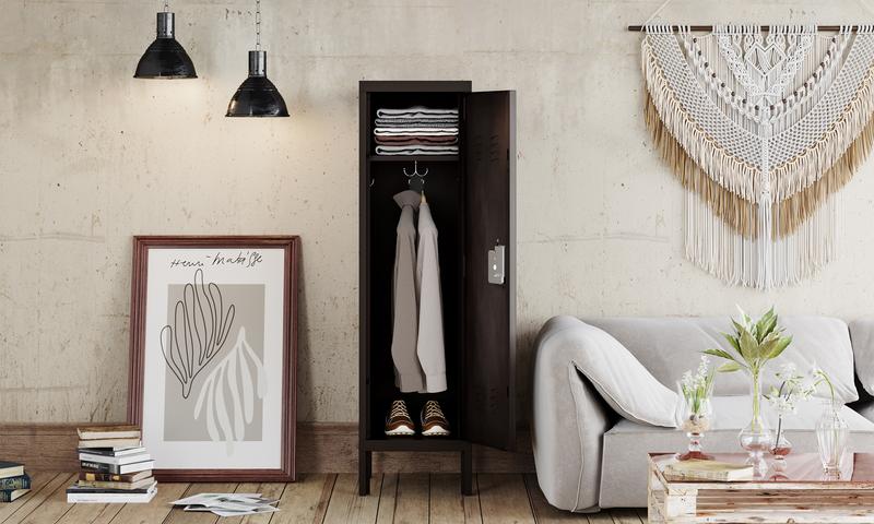 Letaya Metal Locker with Lock,55" Storage Cabinet Steel Retro Wardrobe with Lockable Doors for Home Office Employees School Dormitory Gym (1 Door) cupboard Letaya Metal Locker with Lock,55" Storage Cabinet Steel Retro Wardrobe with Lockable Doors for Home Office Employees School Dormitory Gym (1 Door) cupboard