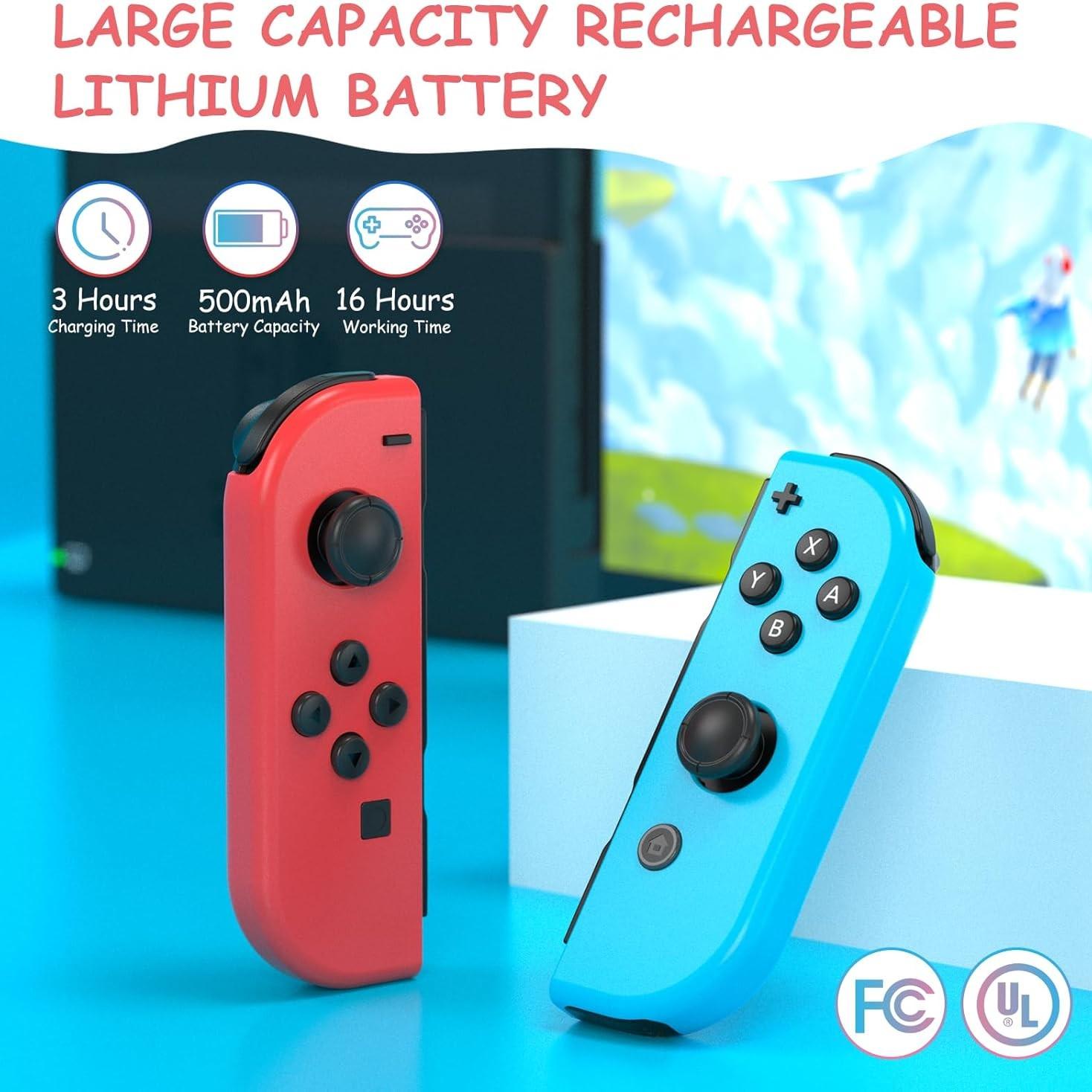 Wireless Controller for Game Handheld, Compatible with Switch Lite Oled, Dual Vibration Function, Cool Replacement Accessory