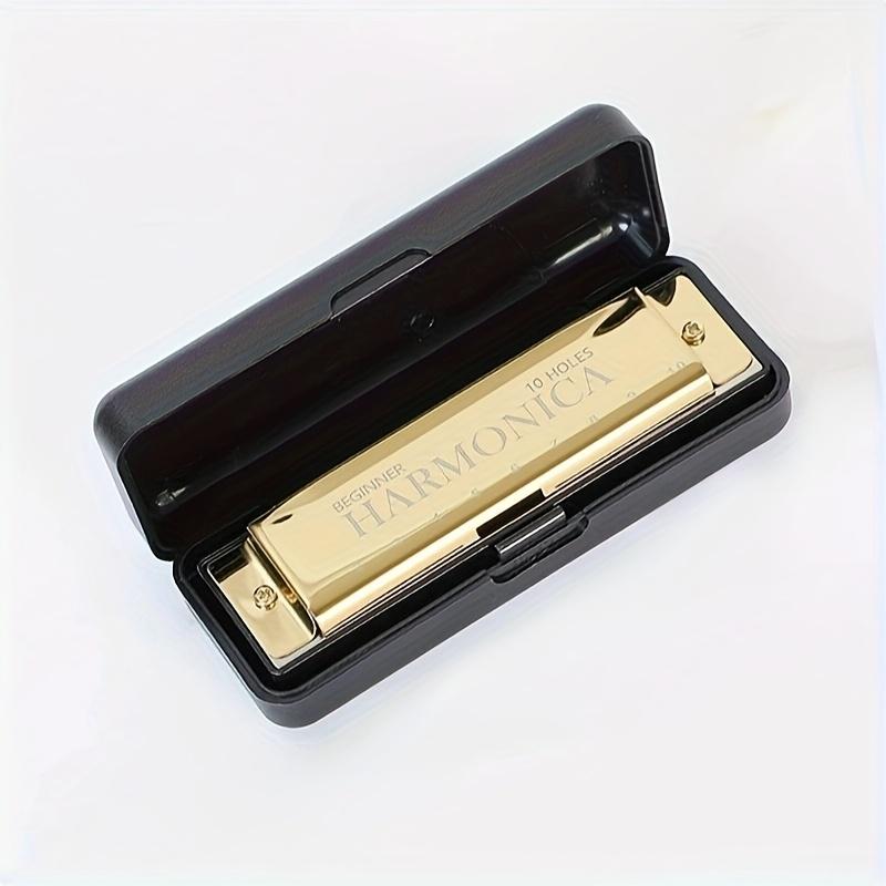 Beginner Harmonica - 10-Hole C Key Professional Blues Harmonica, Comes with a Harmonica Case, Cleaning Cloth, And Manual, Perfect for Beginners, Adults, And Professionals As a Joyful Gift for Eid