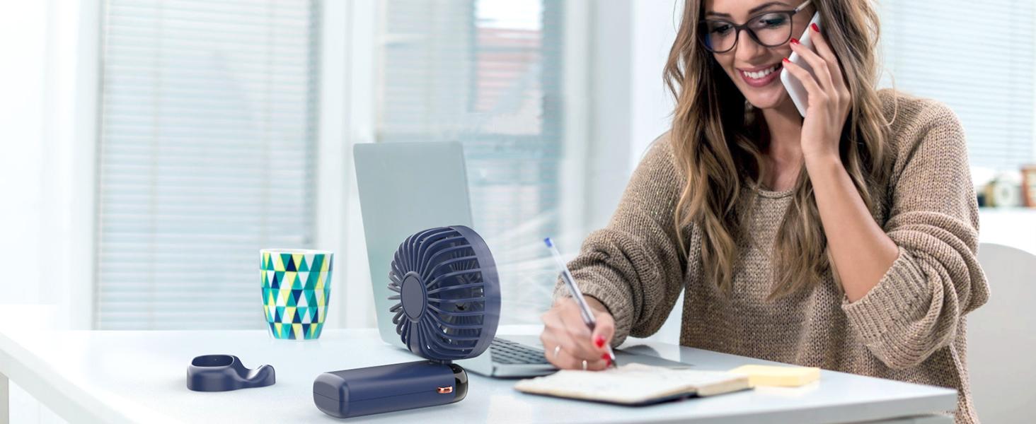 USB Rechargeable Handheld Portable Fan with Phone Holder for iPhone Android Mobile Phone, Cooling Fan with Digital Display, Portable Mini Fan, 90° Ajustable Handheld Fan for Outdoor Sports