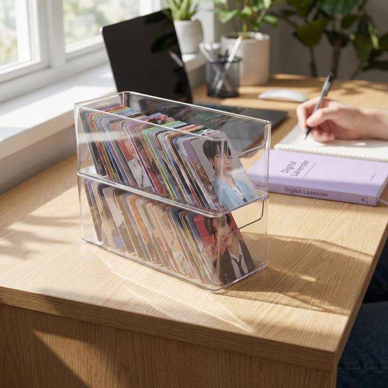 2/4Pcs Clear Acrylic Drawer Organizer Trays Small Storage Container Bin for Desk Makeup Bathroom Vanity Kitchen Tools Home Office