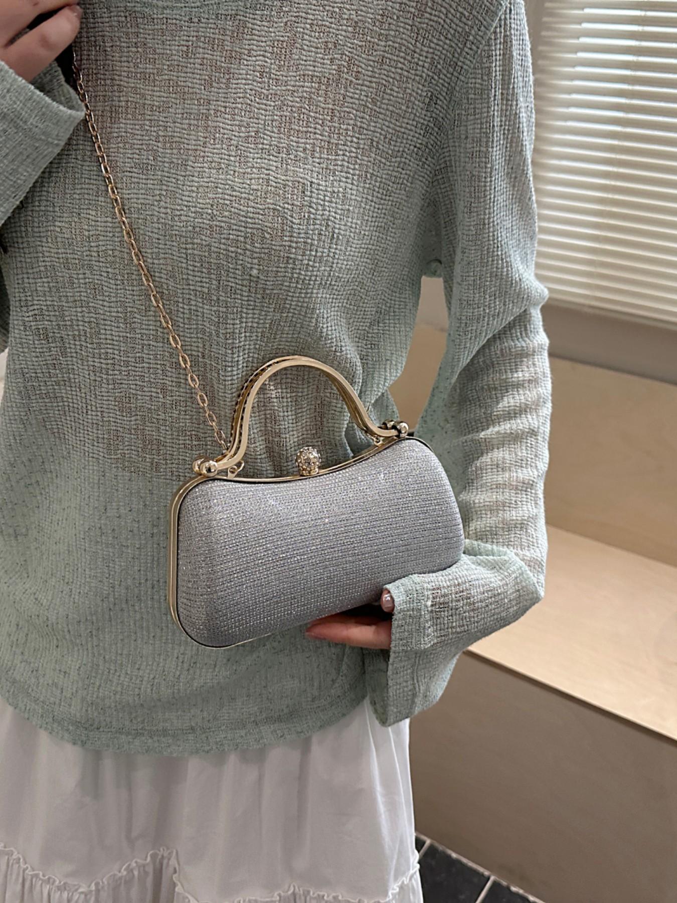 Elegant Rhinestone Bridal Bag, Sparkling Shoulder Clutch, Unique Design Party Evening Bag for Women, Perfect for Weddings & Events