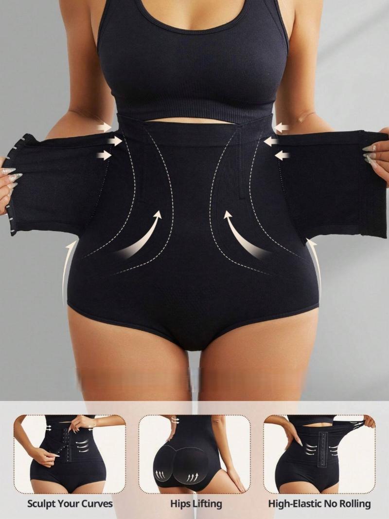 Women's High Waist Dual Compression Shapewear Shorts With Hooks, Tummy Control Butt Lifting Shaper, Adjustable Body Shapewear,Women's Shapewear Bottoms for Daily Wear,Womenswear, Tummy Tuck Garment, Highwaist Girdle Everyday，Suitable For Daily Wear