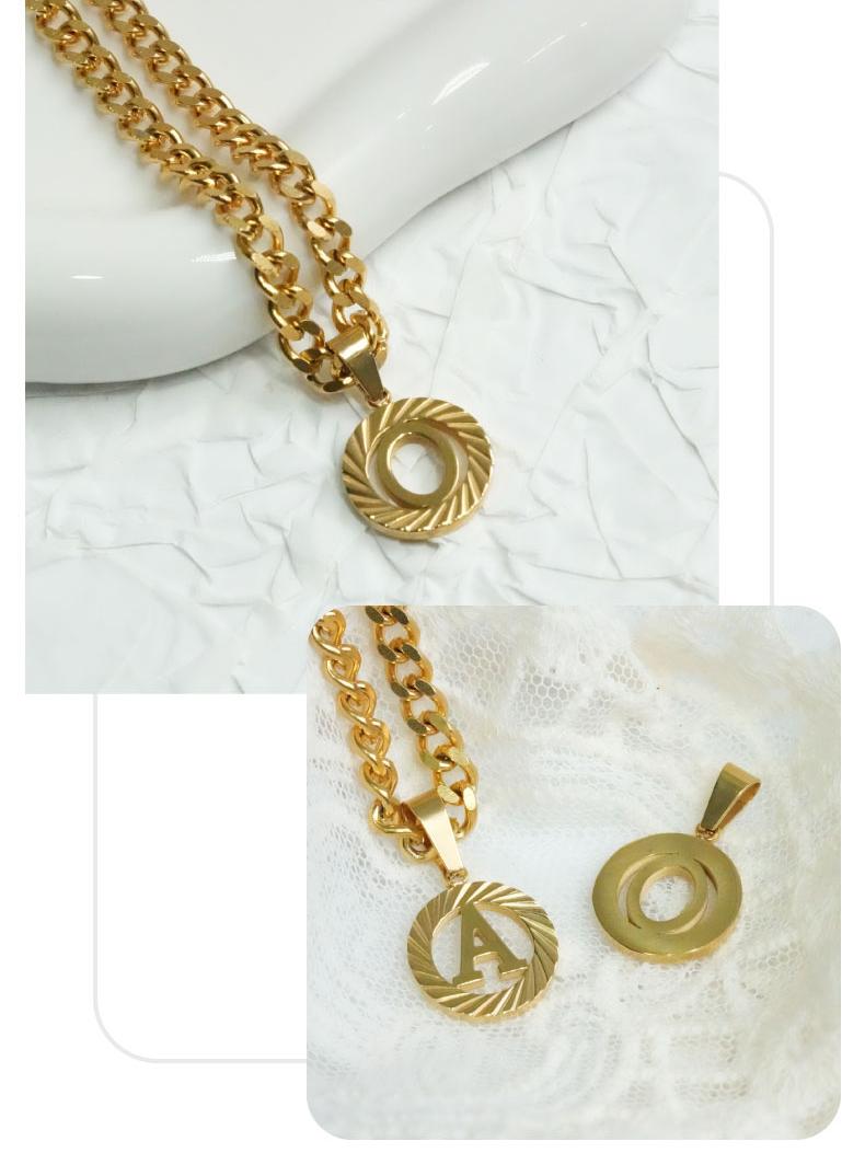 GGIRL Cuban 18K Gold Plated 26 letter Necklace Initial A-Z Cuban Link Chain Necklace for Men Boys Women ,Dainty Trendy Threaded hollow out Letter Pendant  Necklace