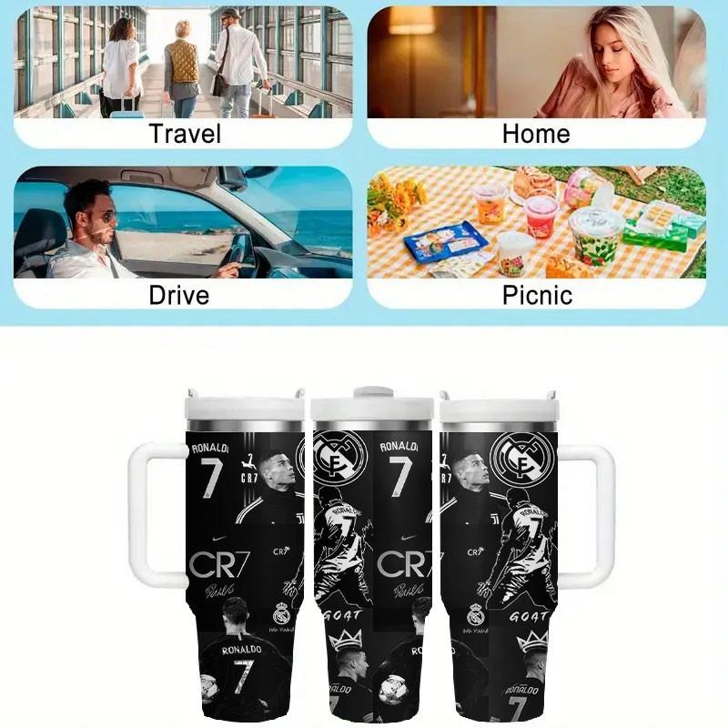 1pc Cr7c Stainless Steel Insulated Travel Mug, Long-Lasting Temperature Control, Cute Cartoon Design, Leak-Proof, BPA-Free, Ideal for Outdoor & Daily Use