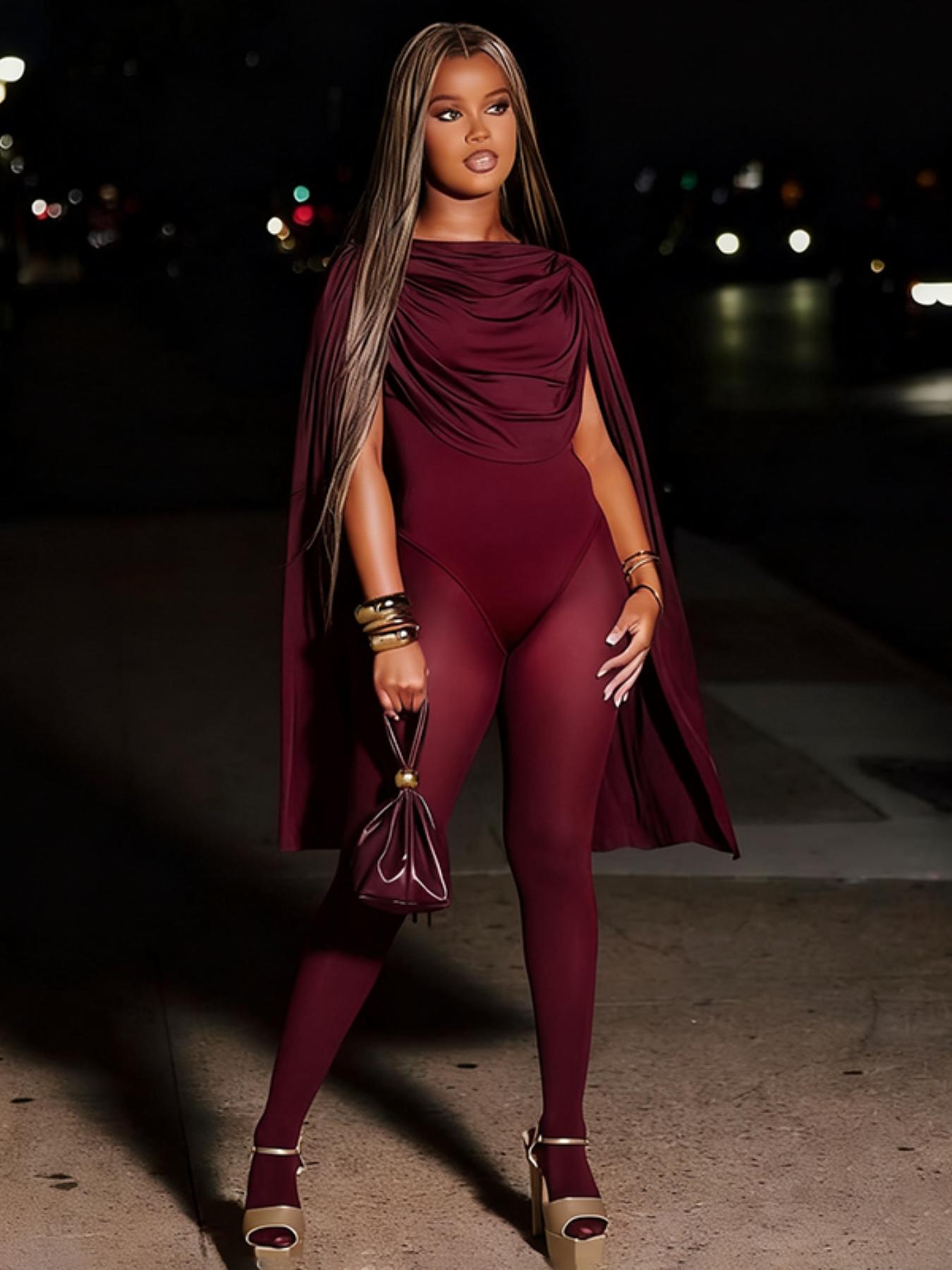 Women's Fashion Mesh Jumpsuit with Trendy Collar and Tie Design, Versatile for Single Wear & Layering, All-Season Comfortable