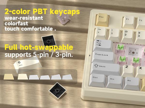 Solakaka KI99 Pro Hot-Swappable 96% Wireless RGB Gaming Mechanical Keyboard, Pre-Lubed Switches,Gasket Structure Creamy Keyboards for Gamer/PC/Laptop (White) PC Accessories gaming accessories FallFreshness