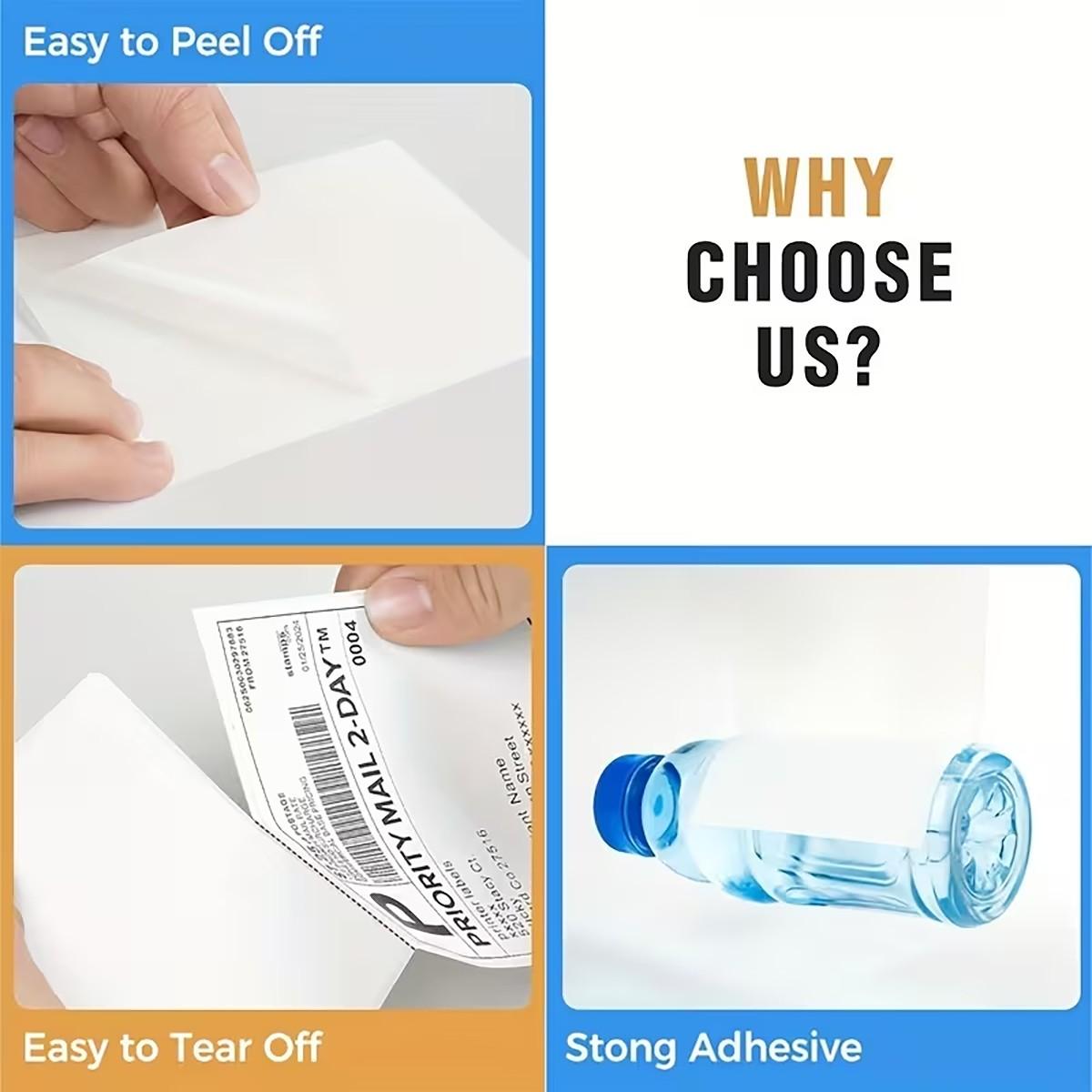 4x6 Inch Self-Adhesive Shipping Labels, 100 Sheets/200 Sheets Thermal Labels, 100 X 150mm for D100 & D200 Thermal Printers