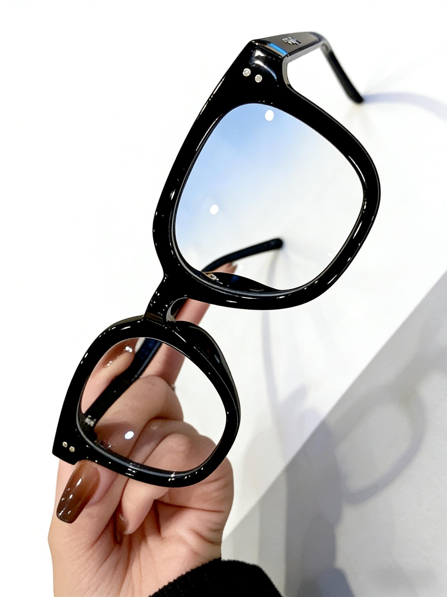 Black Frame Fashion Accessory, Unisex Oversized Square Clear Lens Glasses, Face-Slimming Stylish Frame for Office, Study, Commuting, Computer and Phone Use, Daily Outfits, Valentine’s Day, Birthday, Back-to-School and Christmas Gifts