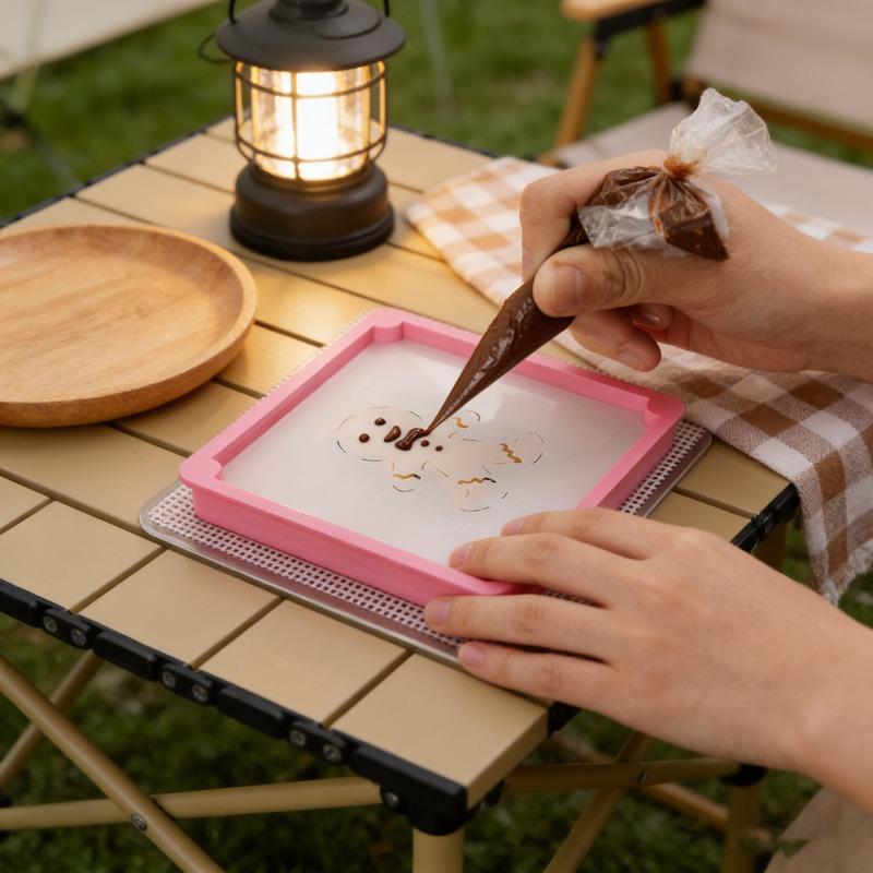 2/4set Kitchen Baking Gadget Cookie Stencil Holder Decorating Frame Tool for Cookies