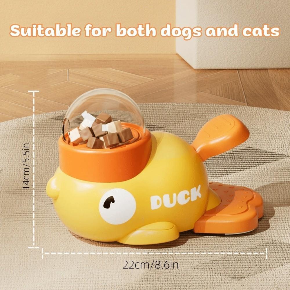 Duck Pet Intelligence Toy, Interactive Cat Feeding Toy, Durable Easy Clean, Transparent Lid Design, Indoor Outdoor Game & Training Tool