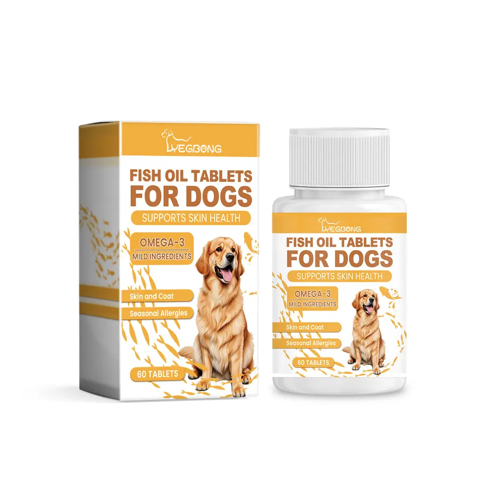 Yegbong Multi-Vitamin Fish Oil Tablets for Dogs Pet Hair Care Moisturizes Skin and Protects Pet Health