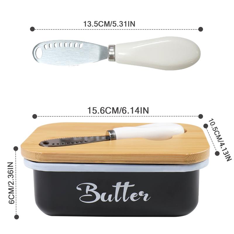 Large Iron Butter Dish with Lid & Built-in Knife Slot - Airtight Silicone Seal, Easy-Clean Butter Keeper - Elegant Countertop Organizer for Kitchen, Dining Table - Perfect Christmas, Halloween, Easter Gift for Butter Lovers (Dishwasher Safe)