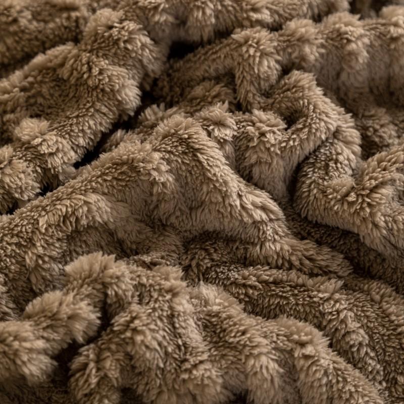 Ruffled Edge Plush Blanket with Embossed Design, King/queen Size, Available in Multiple Colors for Bedroom, Living Room, Office or Camping