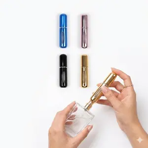 Portable Refillable Perfume Atomizer Bottle, Bottom Press Pump Travel Spray for Fragrance & Cologne