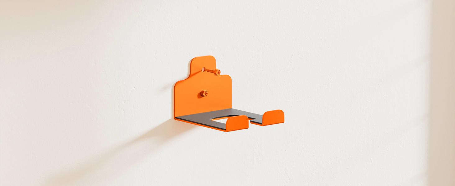 Garage Organizer Trimmer Rack, Garden Power Tool Hanger Weed Whackers Holder Wall Mounted for Grass Trimmer, Hedge Trimmer, Garage Trimmer, Garden Tools,4 Pack(Orange)