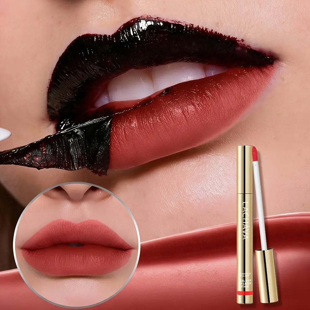 Pull-Off Matte Lip Gloss, Long-Lasting Waterproof Smudge-Proof, Non-Sticky, Natural Look, Perfect for Everyday Use