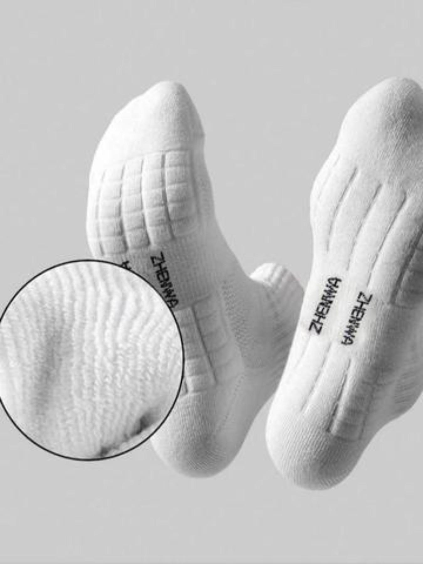 Men's Thick Towel Bottom Sports Socks, Moisture-Wicking, Comfortable, Versatile, Suitable for Tennis, Badminton, Running, Basketball, Fall Season