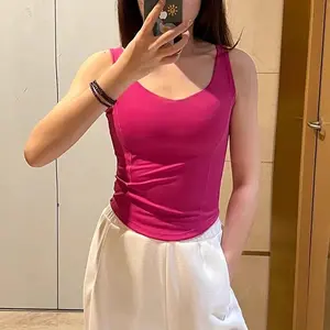 U-shaped Sports Underwear Women's One-piece Bra Fixed Cup High-intensity Shock-proof Running Quick-drying Fitness Yoga Vest