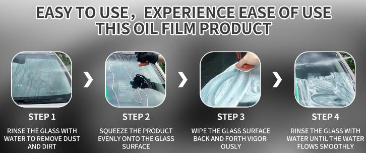 Windshield Oil Film Eraser Wand - All-in-One Pro Kit with Glass Cleaning Emulsion Formula and Sponge - The Ultimate Streak-Free Solution to Prep for Rain Repellents