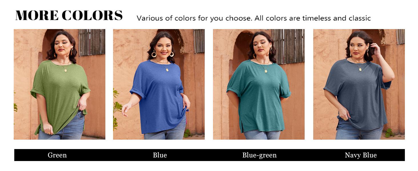 Chulianyouhuo 2026 Women's Plus Size Top Oversized Half Sleeve Round Neck Rolled up Sleeve T-shirt Loose fit T-shirt Summer Elegant Casual Shirt M-5XL Basic Crewneck Womenswear Tshirt