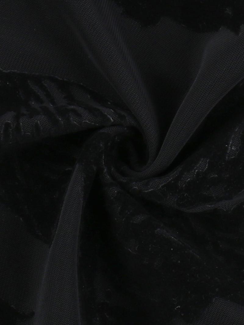 Women's Angel Print Contrast Mesh Sheer Round Neck Tee, Y2K Trendy Casual Raglan Sleeve T-shirt for Daily Wear, Ladies All Seasons Outfit