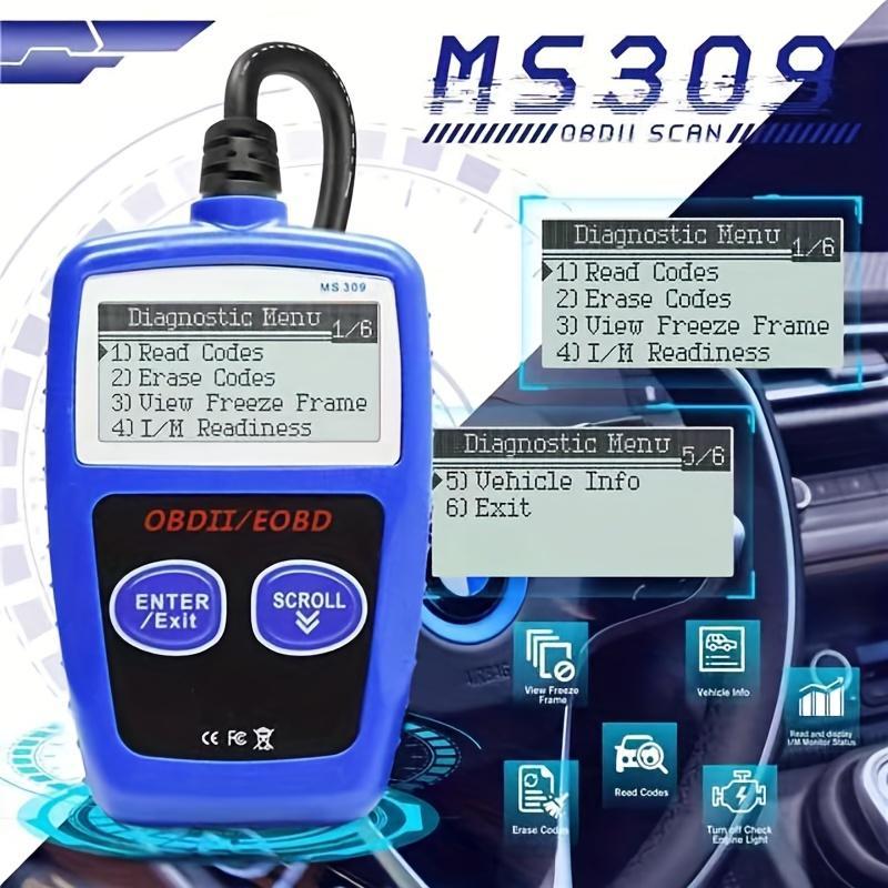 1pc MS309 Car OBD2 Scanner Diagnostic Tool Code Reader, Car Voltage Tester Engine Fault Code Scanner, OBD2 Diagnostic Tool For OBDII Protocol Cars Vehicle