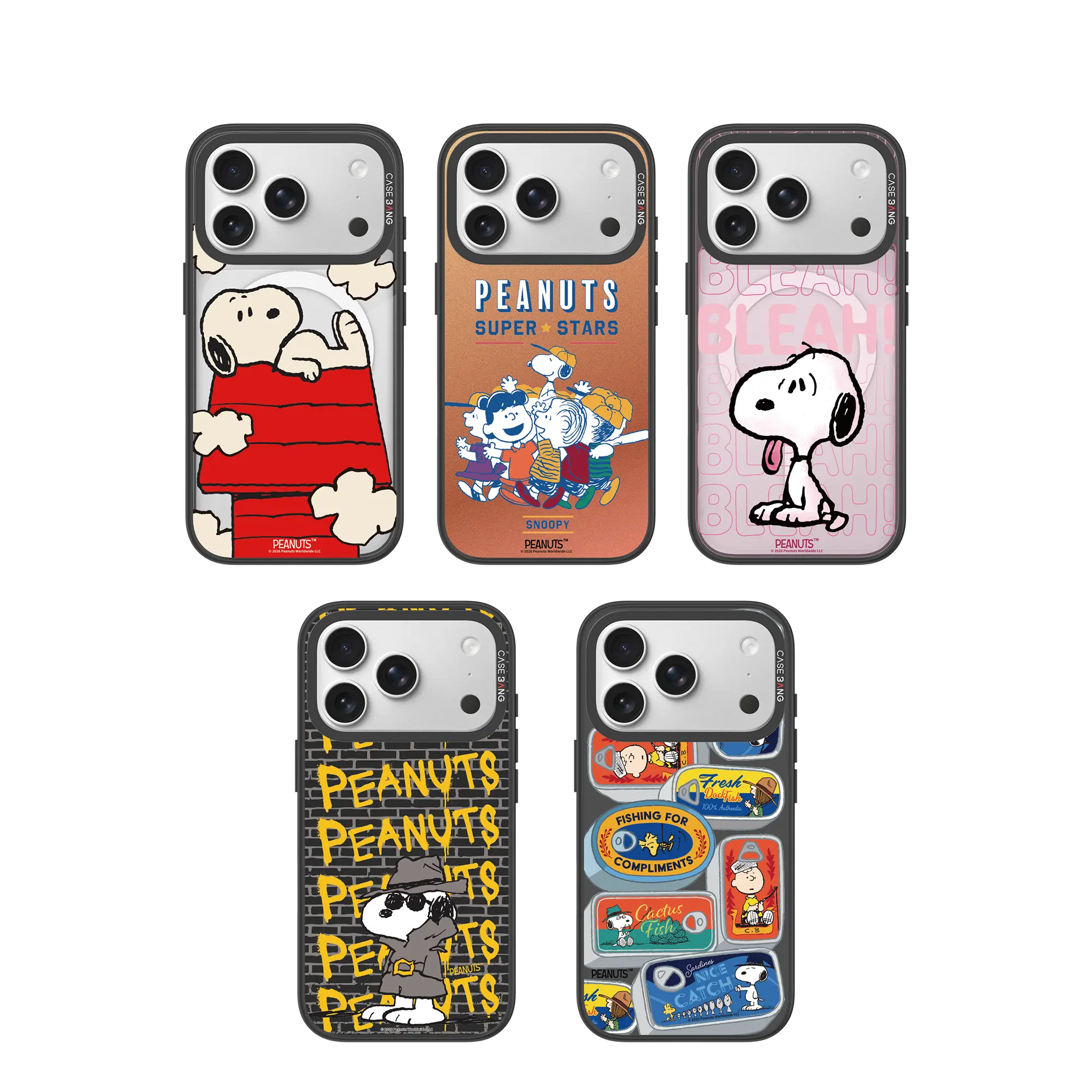 [Snap Only]For iPhone 13-18,CASEBANG Snoopy 2.0 Series ImagiSnap MagSafe Case, Replaceable Back, Military Drop Protection