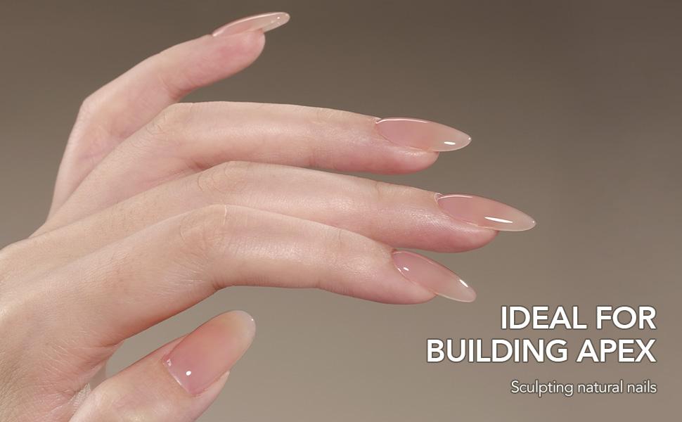 GAOY 30g Builder Base, Clear Nail Builder Gel, 2-in-1 Soak Off UV Gel for Nail Strengthening and Building, UV Light Cure