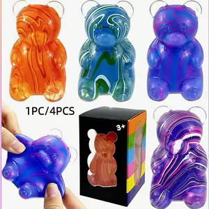1/4 Pack Jelly Bear Sensory Stress Relief Toy, Gelatin Filled Squeeze Toy, Relaxation Gift, Birthday Present, Bag Fillers