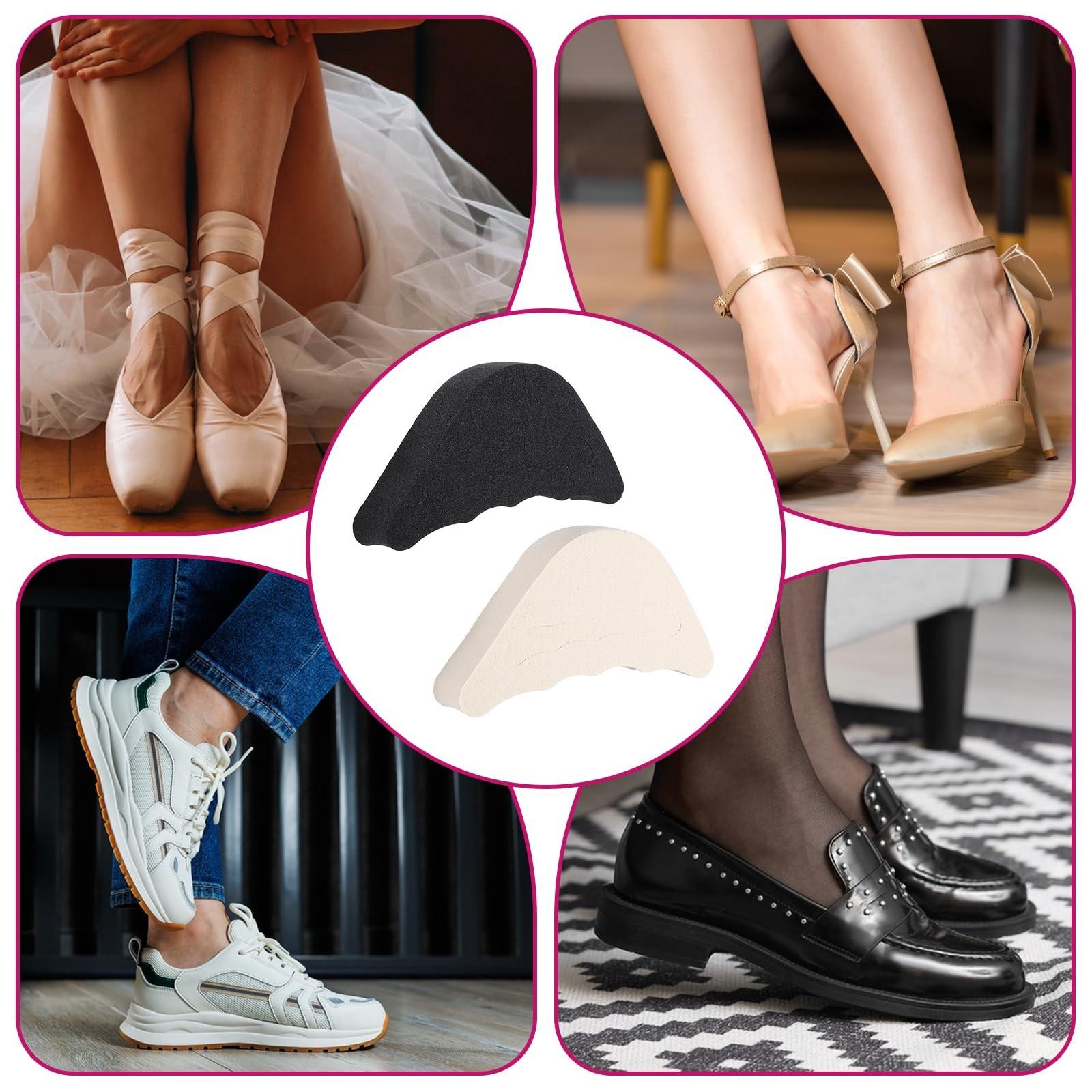 2 Pairs Adjustable Toe Filler Pads. Soft Sponge Toe Cushion Inserts Fit High Heels, Casual Shoes, Flat Shoes And Sneakers. Reusable Toe Gap Fillers For Loose Shoes, Effectively Improve Wearing Comfort. Toepads