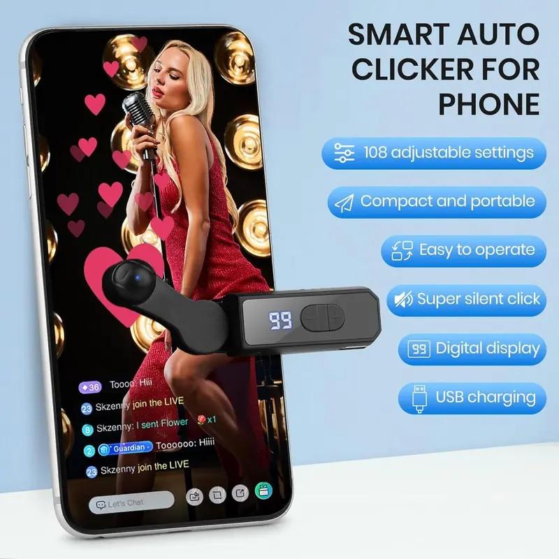 Automatic Clicker Adjustable Speed Phone Tap Wireless Silent Portable Fast Click Auto Screen Clicker, Mobile Accessories, Phone Accessory