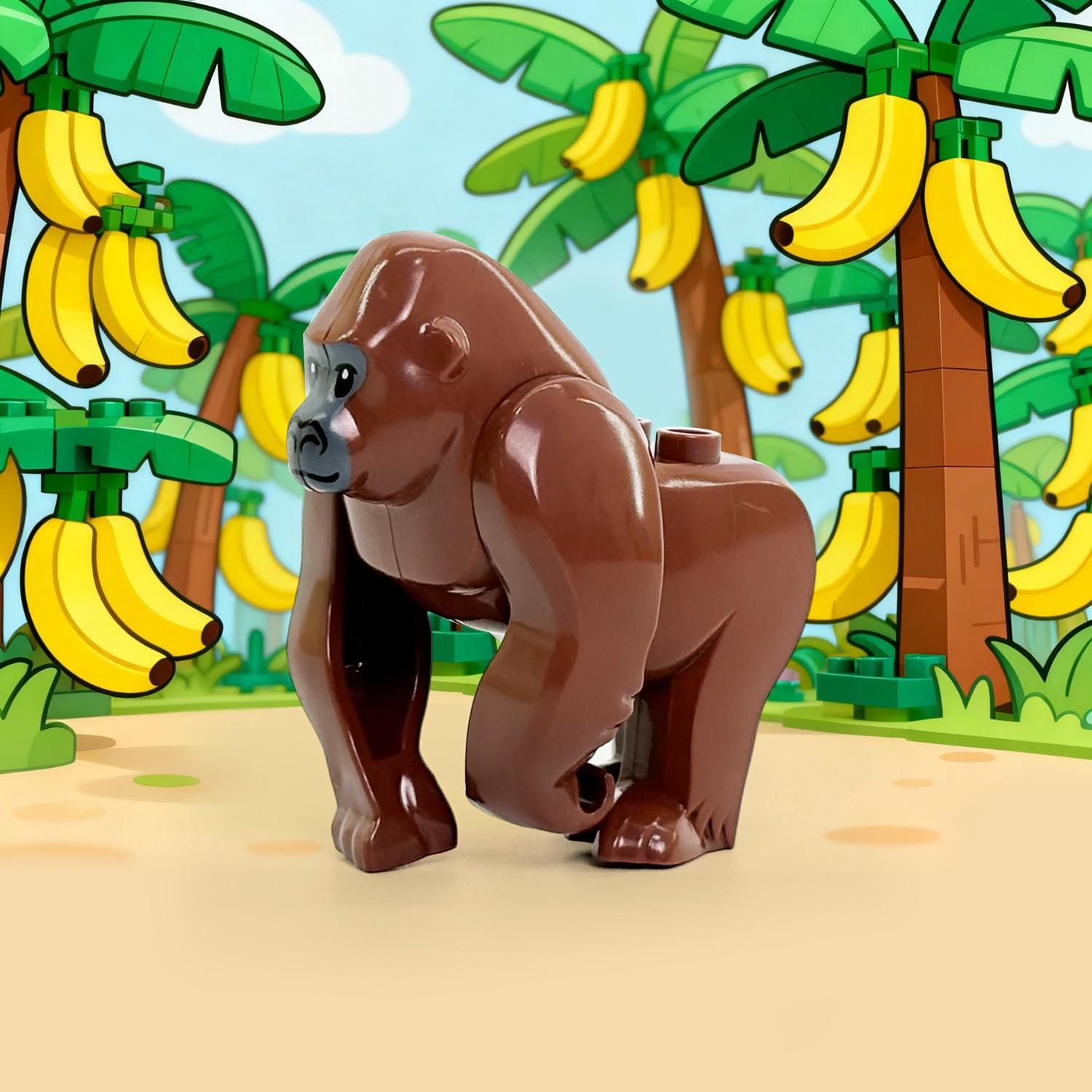 TOOUEE 4PCS Chimpanzee Building Blocks Set, Plastic Animal Figurine , Compatible with Major Brands, Creative Desktop Decor Home Office Collection Model for Animal Lovers, Gift for Christmas Halloween