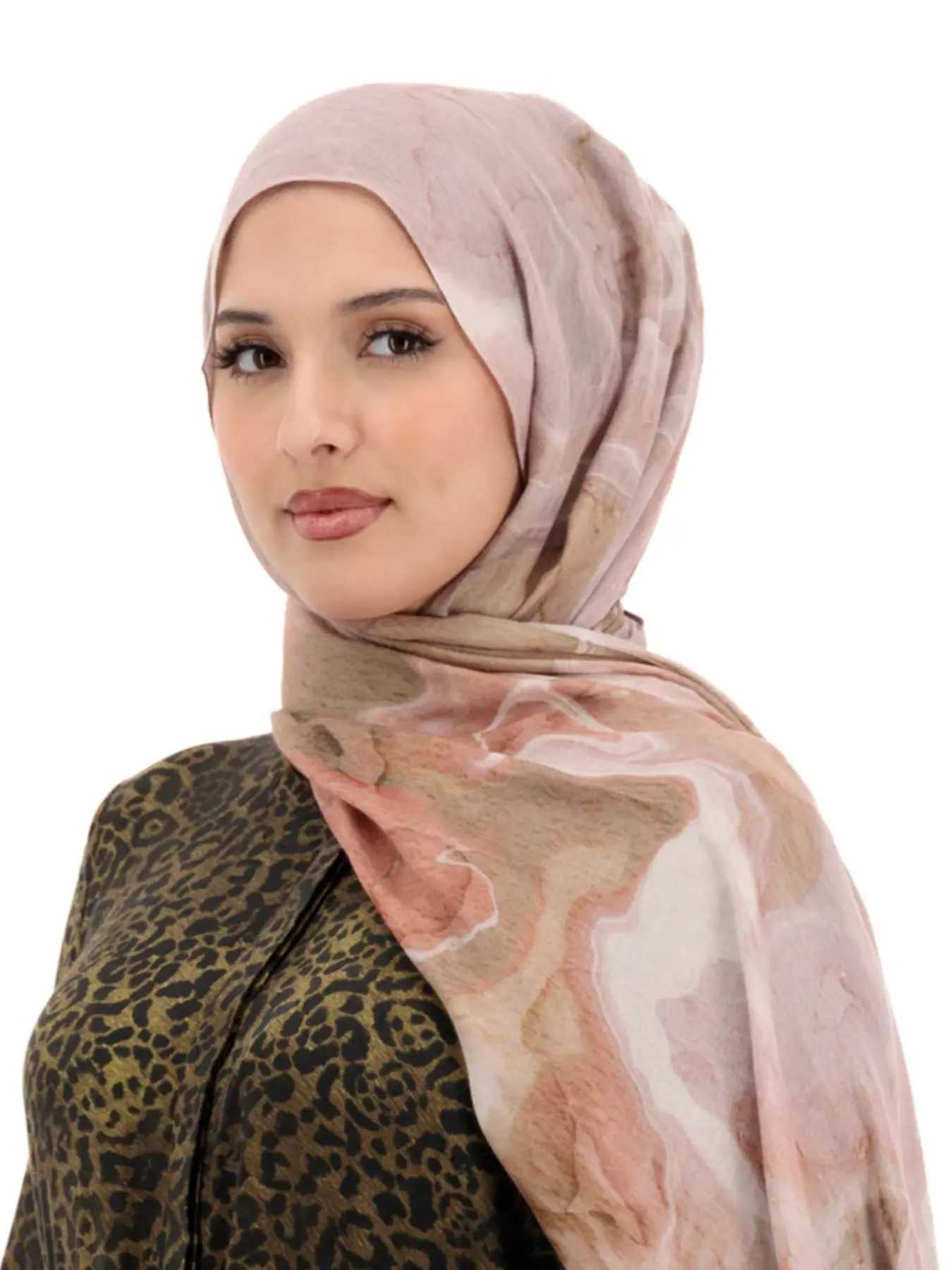 Soft Watercolor Chiffon Scarf, Elegant Ladies Hijab, Light Travel Wrap Shawl, Stylish Accessory for Women