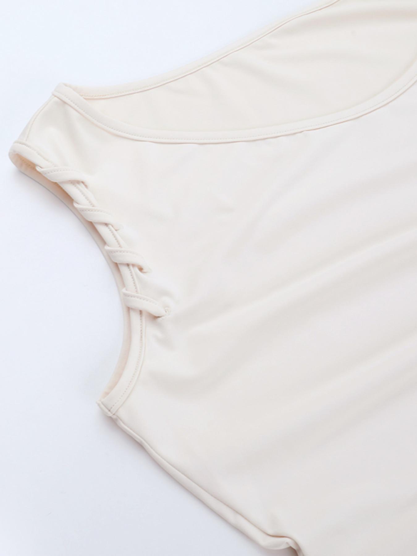 Women's Eyelet Lace-Up Off-Shoulder Top & Skirt Set, Casual Summer, Elegant Design, Perfect for Daily Wear