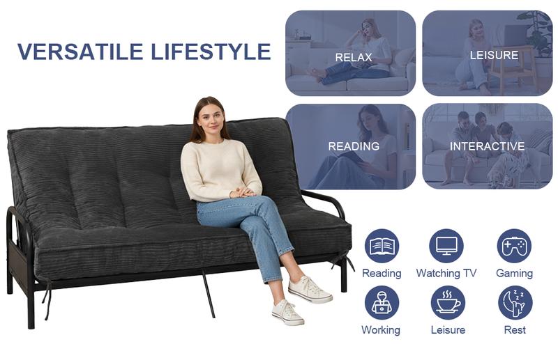 Winzoo 8”Thick Japanese Mattress Compressed Futons Sofa,Sleeper Couch Sofa Bed for Adults,Pets Roll Up Folding mat Durable Memory Foam Kids Floor mat