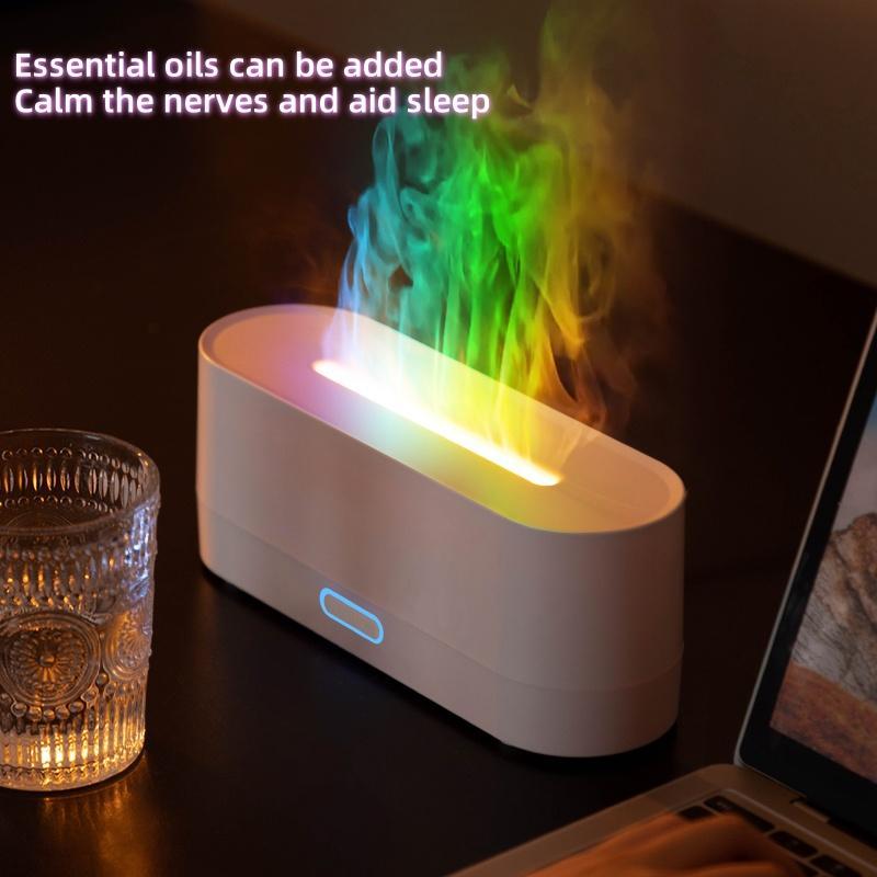 Colorful Flame Design Aromatherapy Diffuser, Desktop Humidifier, Suitable for bedrooms, offices, travel use, home decoration essential oil diffuser. Christmas and Halloween gift, Aroma Diffuser Humidifiers.