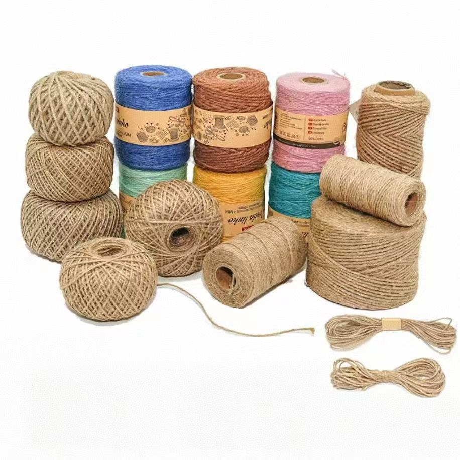 Natural Vintage Hemp Rope Twist Roll, Sewing Thread & Craft Supplies, Ideal for DIY Wedding Party Bow Decorations, Three-Strand Braided Rope