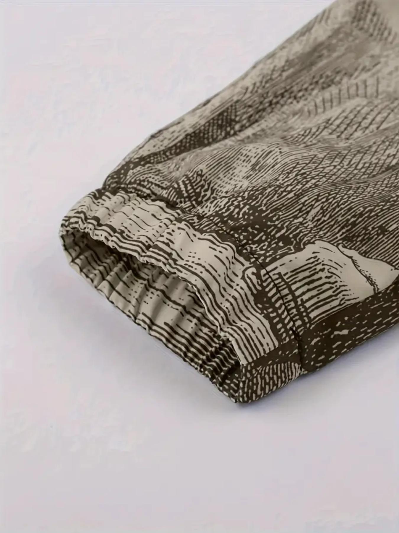 Men's Regular Fit Figure & Letter Print Pocket Zip Up Jacket, Casual Long Sleeve Collar Outerwear for Spring & Fall, Jackets for Men, Winter Clothing Men, Fashion Men's Clothes for Daily Wear Tops, Coat