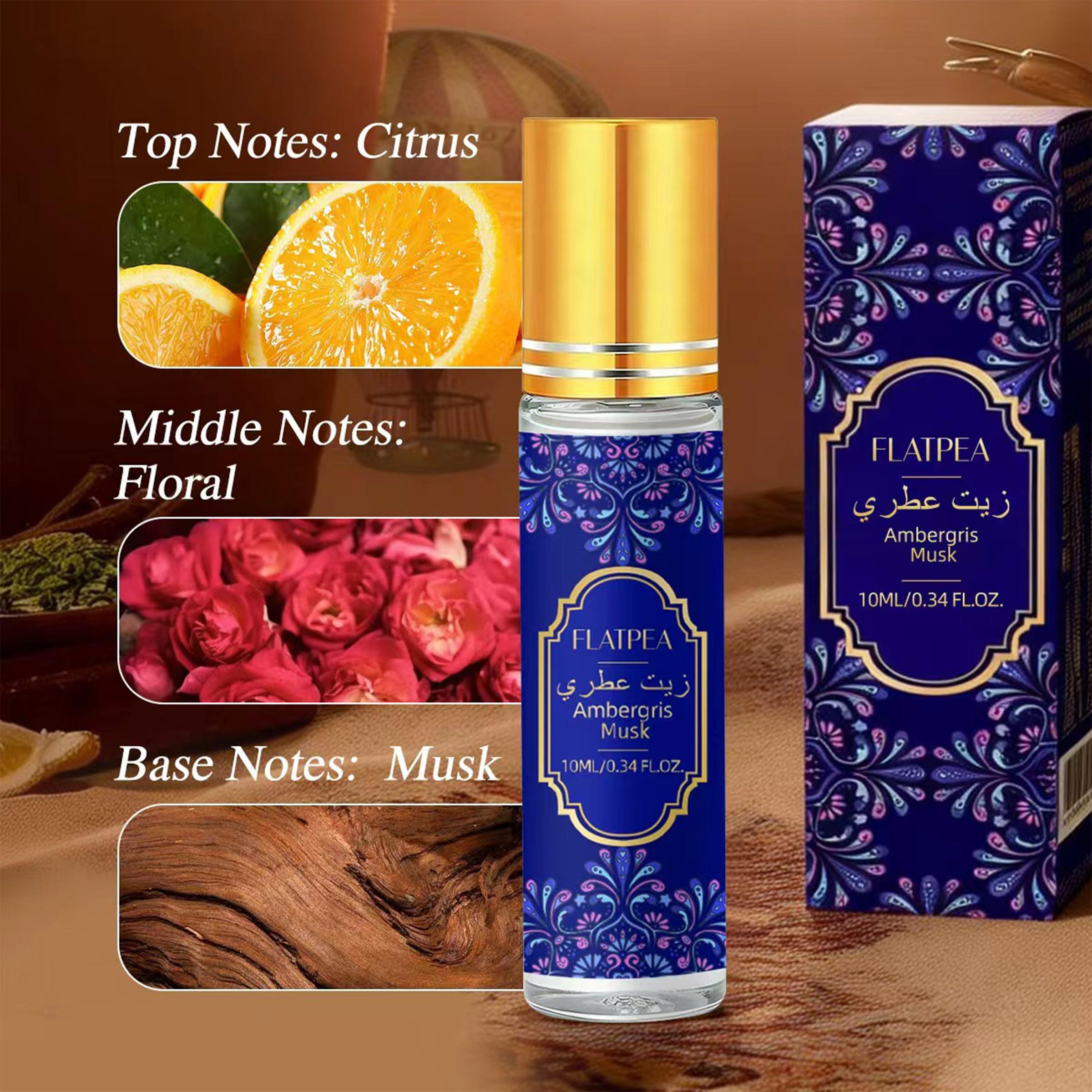 Global Alb Amber Musk Rollerball Essential Oil 10ML, Middle Eastern Neutral Woody Fragrance, Citrus + Amber Long-Lasting, Portable Pulse Point Body Perfume