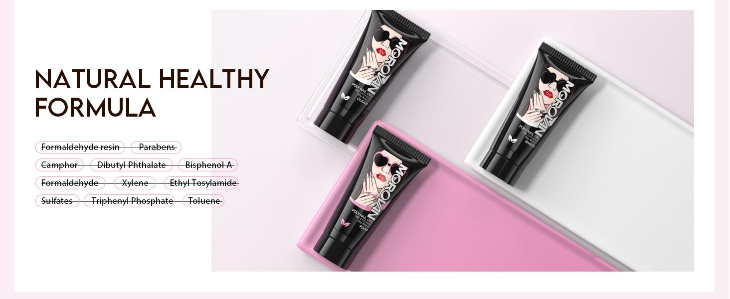 MOROVAN 1OZ 30g Poly Gel Nail Starter Kit: Large Capacity Poly Nail Gel Kit with UV Light - Clear Pink Poly Extension Gel for Beginners with Everything All In One Poly Gel Kits for Nail Manicure Starter