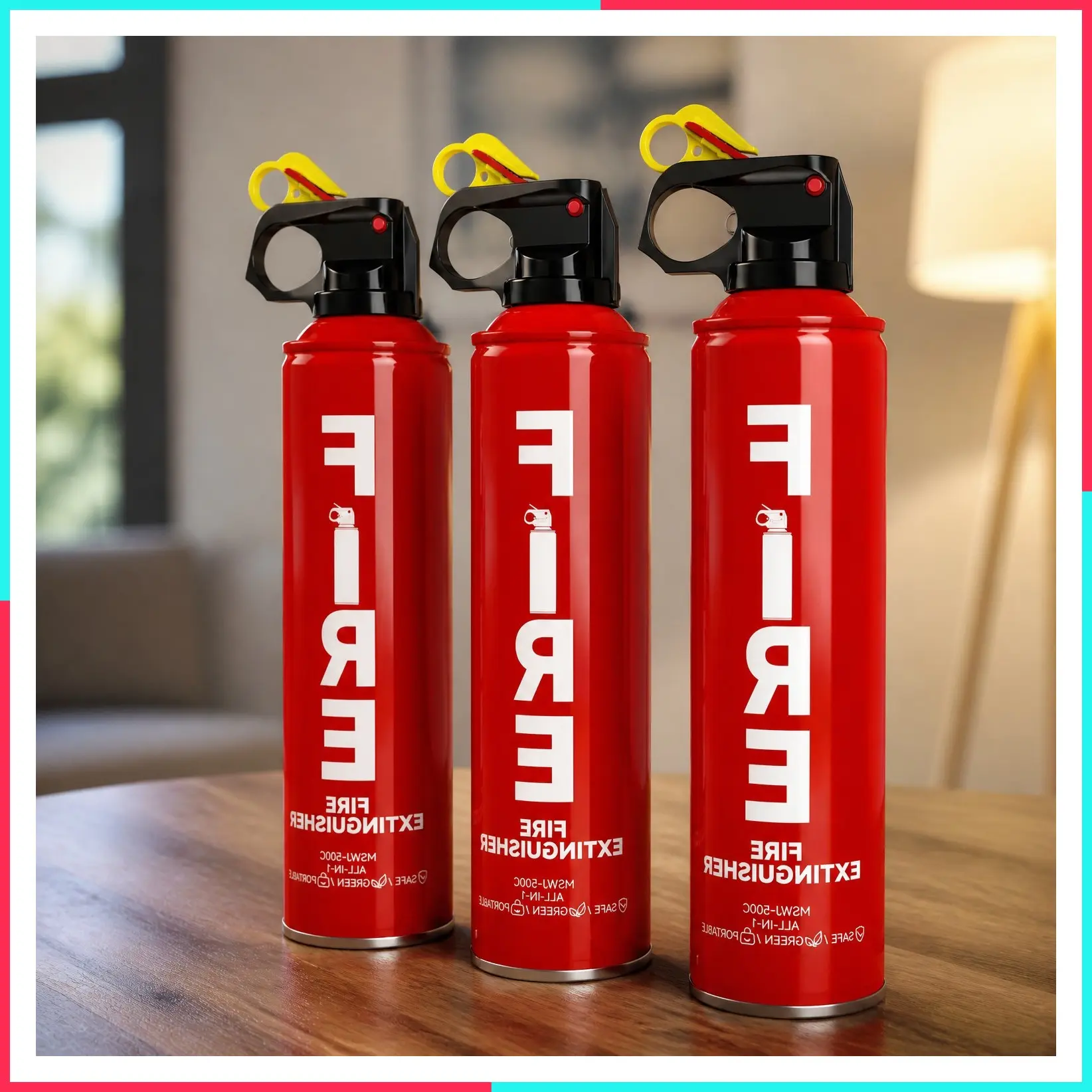 Fire Extinguisher for Home, Car, Kitchen, and Boat 3-Pack, Portable Extinguishing Aerosol Spray Compact A, B, C, K – Includes Mounting Brackets for Easy Access.